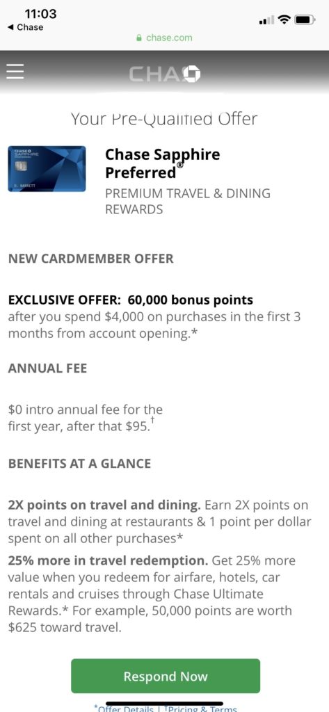 Expired Chase Sapphire Preferred Earn 60,000 Bonus Points Pre-Qualify Offer | Intelligent Offers