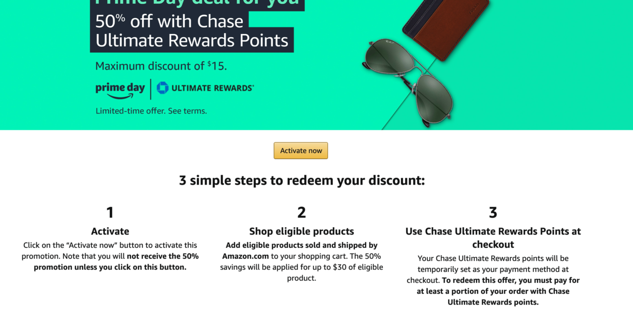 Chase Rewards Cardholders with UR Points: 50% Off with Amazon up to $15